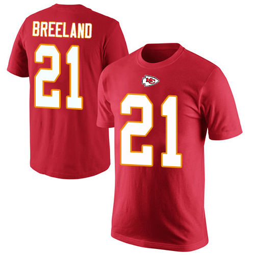 Men Kansas City Chiefs #21 Breeland Bashaud Red Rush Pride Name and Number T-Shirt->kansas city chiefs->NFL Jersey